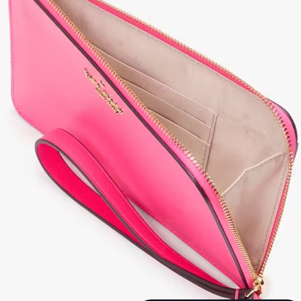 Kate Spade Medium L Zip Wristlet Wild Pink